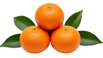 Citrus Delight: A vibrant pyramid of ripe oranges, adorned with fresh green leaves, is a testament to nature's bounty and culinary delight.