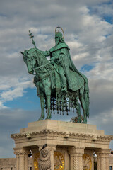 Bronze statue of St Stephen in Budapest