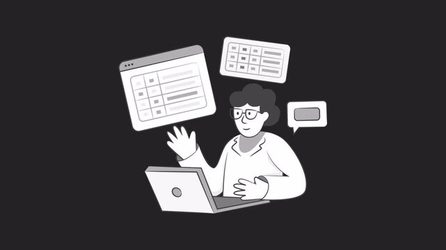 Spreadsheets 2D Motion Graphics Animation Alpha channel