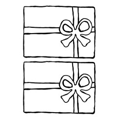 gift box with bow - hand-drawn doodle style