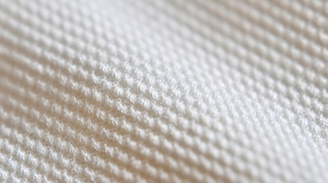 Macro View of White Woven Fabric Texture textile