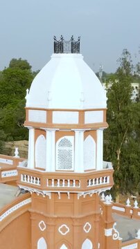 Vertical and aerial view of Bahawalpur's iconic Library building. 