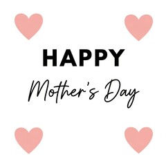 A simple message of happy mother s day surrounded by delicate pink hearts