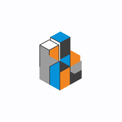 Obraz premium 3D Cube Geometric Shape Abstract Design.