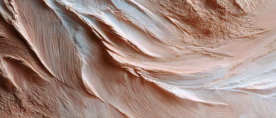 Abstract texture background panorama of layered sand dune pattern, wavy desert ridge surface detail, smooth natural erosion landscape mood