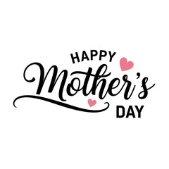 A heartfelt mother s day greeting with script lettering and delicate pink hearts