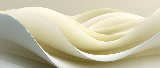 Abstract wave background cream minimal landscape smooth curve soft gradient pastel color 3d render modern design fluid shape elegant art panorama serenity in gentle motion