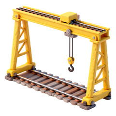 Bridge crane 3D illustration, isolated on transparent background, png