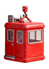 Construction elevator 3D illustration, isolated on transparent background, png