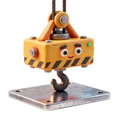 Magnetic lifting device 3D illustration, isolated on transparent background, png