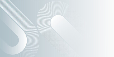 White Minimal Abstract Background. Modern shiny white diagonal rounded lines pattern. Minimal geometric.