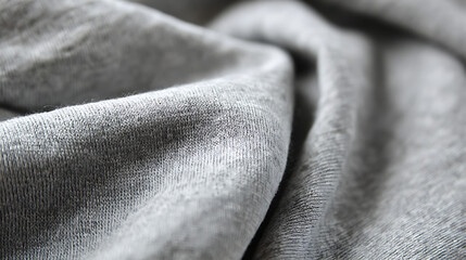 Soft Gray Fabric with Gentle Folds and Texture textile
