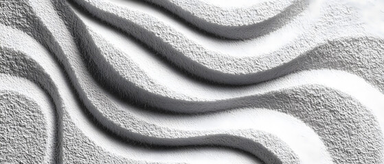White texture abstract wave sand pattern minimal background soft light creative design modern art powder surface calm mood panorama view white texture with abstract wave sand pattern as minimal