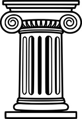 Classical Greek Doric Column Flat Vector Icon
