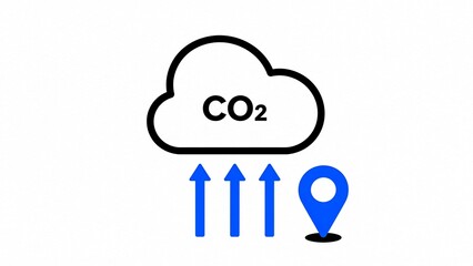 CO2 emissions and location icon