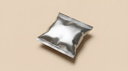 Naklejka premium Silver Foil Potato Chips Bag Mockup Design