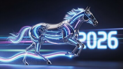 A robotic horse running in 2026