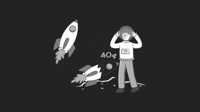 Error 404 2D Motion Graphics Animation Alpha channel