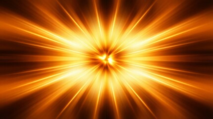 Obraz premium Intense golden light burst background with radial motion speed lines. Abstract fiery explosion or star flare effect for dynamic technology and energy concepts.