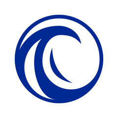 Circle wave badge emblem logo template vector