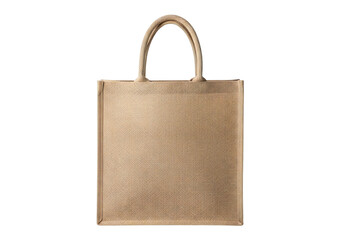 Jute tote bag isolated on transparent background