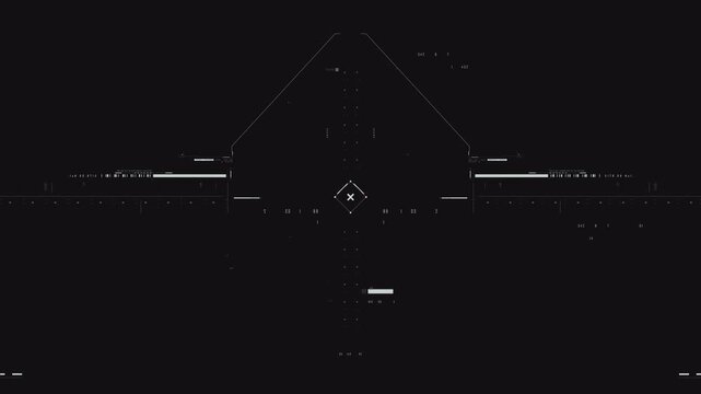 Drone  digital HUD tracker pointer, screen target display element with transparent background in 4k resolution