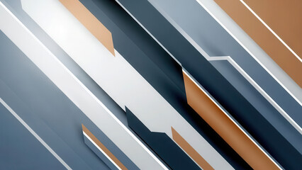 Abstract geometric diagonal stripes in blue gray white and beige tones.