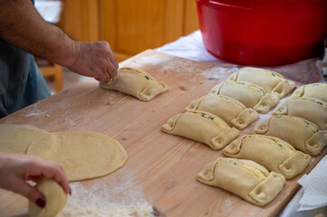 Traditional Cypriot Flaouna, a delicious Greek Easter Cheese Bread. Flaounes are traditionally prepared for Easter by Orthodox Cypriots.