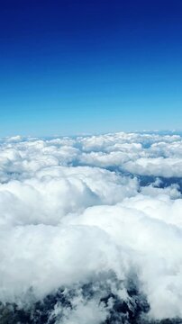 Sky and clouds view from the air, fog floating