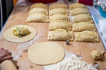 Traditional Cypriot Flaouna, a delicious Greek Easter Cheese Bread. Flaounes are traditionally prepared for Easter by Orthodox Cypriots.