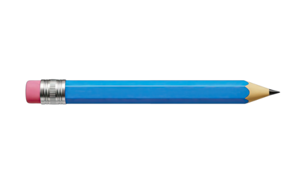 Blue Pencil Isolated on White Background