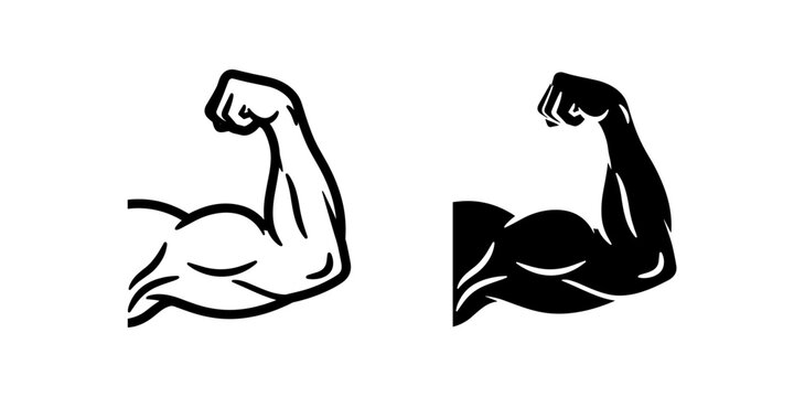 Strong Arm Muscle Icon Vector Illustration