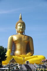 Big golden Buddha with Temple Area &ndash; Wat Muang &ndash; Thailand