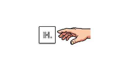 Hand Touching Braille Sign Accessibility Symbol