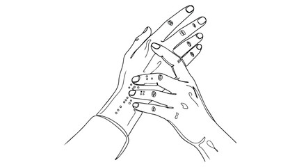 Hand Gesture Guide for Braille Reading Illustration