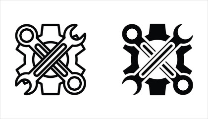Maintenance icon set. Service tool symbol, setting sign, vector illustration isolated on white background.
