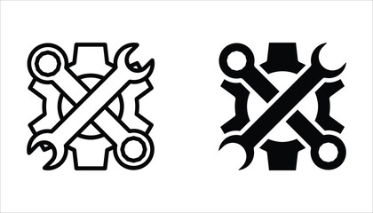 Maintenance icon set. Service tool symbol, setting sign, vector illustration isolated on white background.