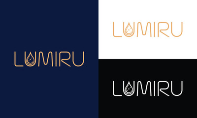 Obraz premium Modern Skincare Brand Logo Design with Minimal Drop Icon