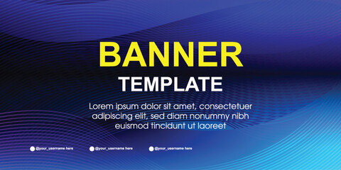 Modern blue gradient banner template with abstract digital background