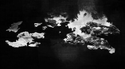 Black-and-white satellite image of a newborn island glowing with geothermal energy in glacial waters.