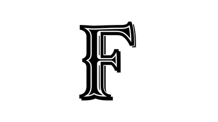 Capital letter f in old english style typography