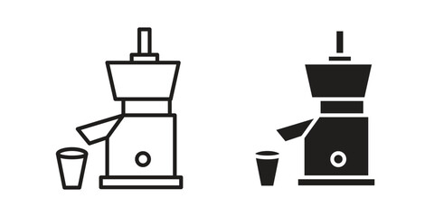 Cold pressed juicer icons in trendy flat style. symbol for your web site design, app, UI Vector EPS 10.