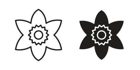 Obraz premium Daffodil icons in trendy flat style. symbol for your web site design, app, UI Vector EPS 10.
