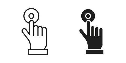 Obraz premium Finger control icons in trendy flat style. symbol for your web site design, app, UI Vector EPS 10.