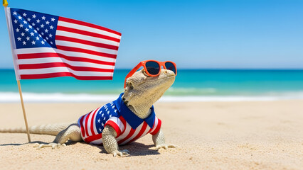Lizard celebrating national freedom day