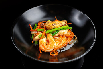 Seafood in oyster sauce dish