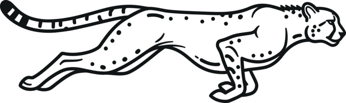 Running cheetah outline