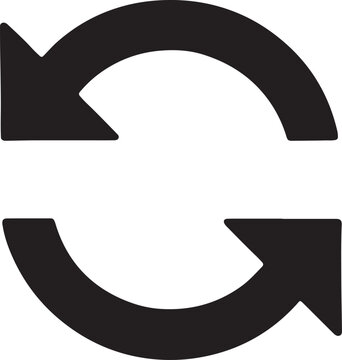 Refresh arrows forming broken circle symbolizing reload, update, and process reset icon