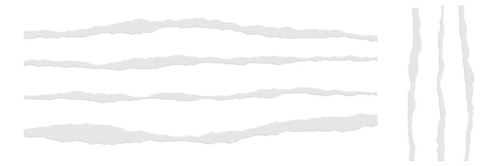 ripped torn paper edges isolated with clipping path