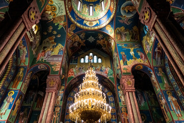 Obraz premium Vistas interiores de una iglesia critiana ortodoxa, en la ciudad de Liubliana